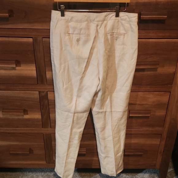 Talbots Heritage Cream Trousers Elegant Straight-Leg Style - Picture 4 of 4